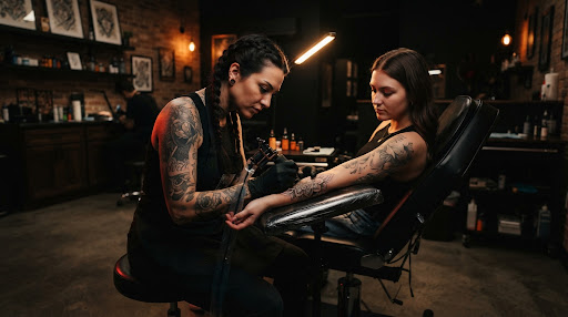 Atmósfera de trabajo en el estudio Oxala Tattoo Resistencia Chaco